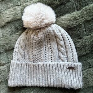DNKY Cable Knit Pom Beanie Hat‎